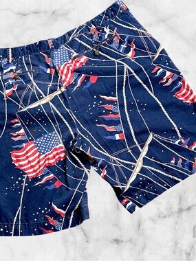 Polo Ralph Lauren Mens 40 Relaxed Fit Nautical Flag Print Chino Shorts Navy